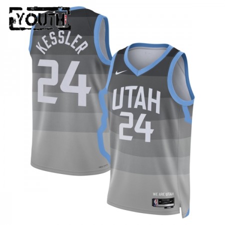 Dres Utah Jazz Walker Kessler Nike 2025-26 City Edition Sivo Swingman - Dječji